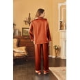 thumbnail image 3 of Ekouaer Women's Classic Button Down Long Satin Silk Pajama Set, 3 of 6