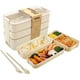 thumbnail image 2 of Fiambrera biodegradable de 3 compartimentos con control de porciones para adultos, estilo japonés, 2 of 7