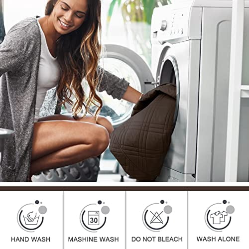 Waterproof Oversized Recliner Loveseat Cover, Non-Slip Split Design with Elastic Straps for Reclining Sofa, Protector for Furniture, Kids, and Pets (Chocolate, 2-Seater)