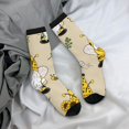 thumbnail image 5 of Fuzoiu Gnomes Bees And Sunflowers Print Athletic Crew Socks for Men & Women,Casual Crew Socks,Above Ankle Crew Socks for Business, Casual, 5 of 6