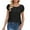 Black, variant on Fesfesfes Short Tshirts for Women's Casual Round Neck Sleeve Patchwork Solid Color Loose T-Shirt Top T Shirt Pack L(US:8)