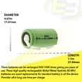 thumbnail image 2 of 10x Exell 2/3A Size 1.2V 1100mAh NiMH Rechargeable Batteries  w/ Tabs, 2 of 7
