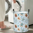 thumbnail image 5 of Rateoe Sea Turtle Pattern Round Laundry Hamper Basket, Tall Hamper Basket for Blanket Storage, Nursery Clothes Hamper for Laundry in Bedroom and College Dorm-Small, 5 of 6