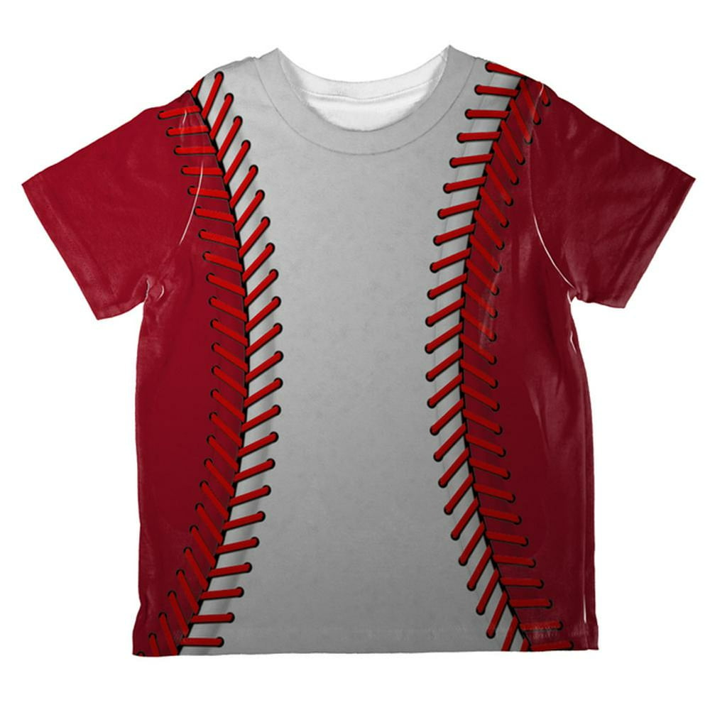 Old Glory Baseball League White and Red All Over Toddler T Shirt