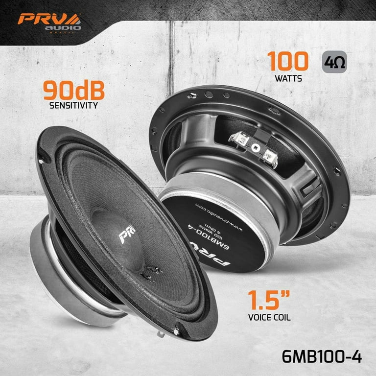 PRV AUDIO Inch Car Speakers 200 Watts Ohm, 6MB100-4 Factory