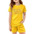 thumbnail image 4 of MUXiin Girls' Easter Outfit Toddler Girl Bunny Short Sleeve T Shirt Floral Shorts Set Cute Summer Clothes, 4 of 4