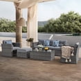 JOIVI 7-Piece Outdoor Seating Patio Furniture Set, Gray Rattan Sofa ...