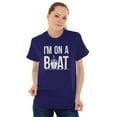 thumbnail image 4 of Funny I'm On a Boat Fishing Joke Plus Size Crewneck Graphic Tee Shirt Brisco Brands 5X, 4 of 4