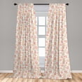thumbnail image 4 of Ambesonne Tropical Curtains, Passion Fruits Leaves Art, Pair of 28"x63", Pastel Brown Blush and Peach, 4 of 4