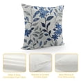 thumbnail image 4 of Creowell  Leaf Branch Jacquard Throw Pillow Covers 18x18 Inch  Decorative Leaf Pillowcases Square Cushion Covers for Couch, Blue/Grey Leaf, 4 of 5