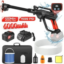 ALILYY 1599PSI Cordless Pressure Washer 900W 2.7GPM Portable Power Washer with 6-in-1 Adjustable Nozzle,5.0Ah Battery for Floor Cleaning, Washing Cars, Watering Flowers