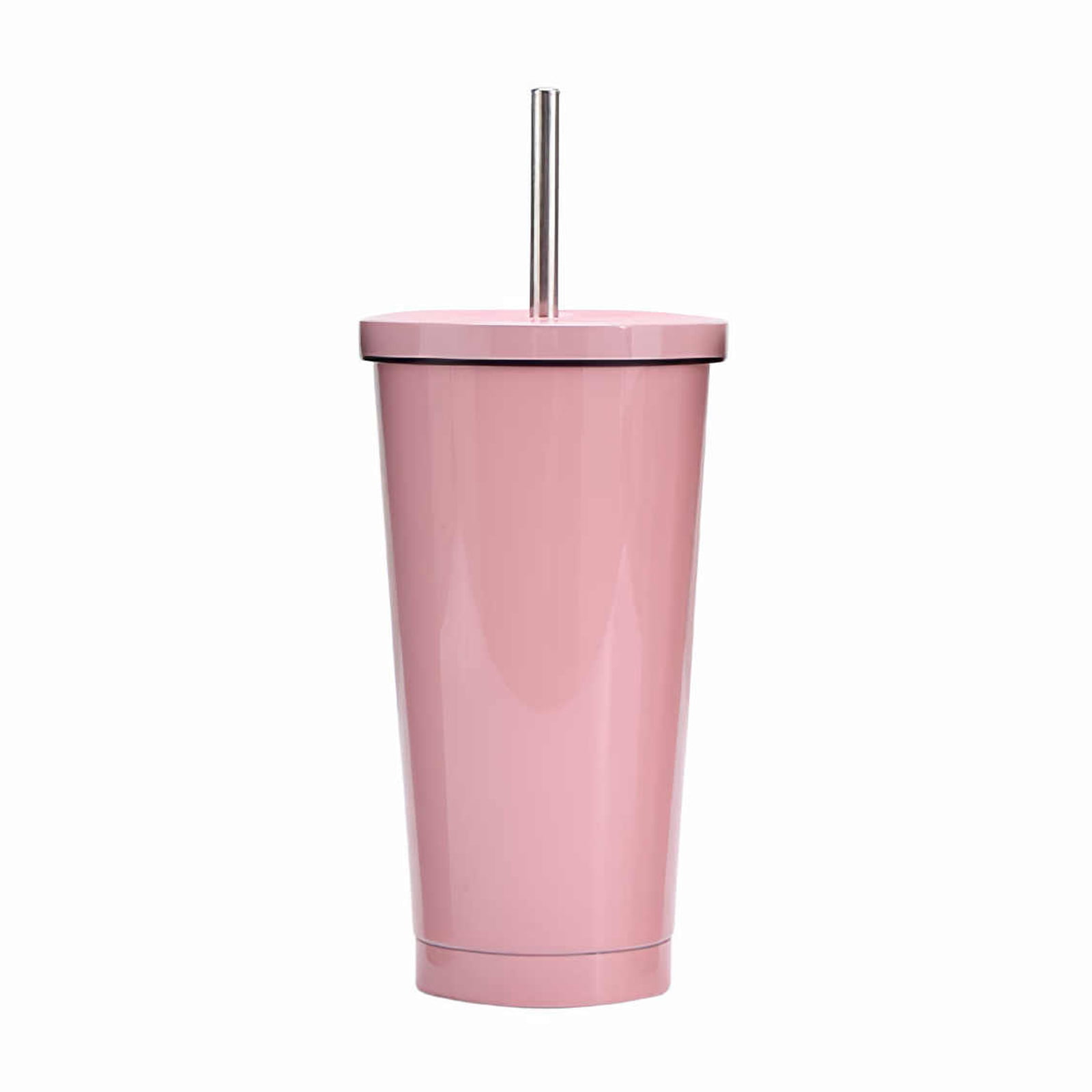 Portable Travel Mug Stainless Steel Tumbler Coffee Cup With Drinking Straw 