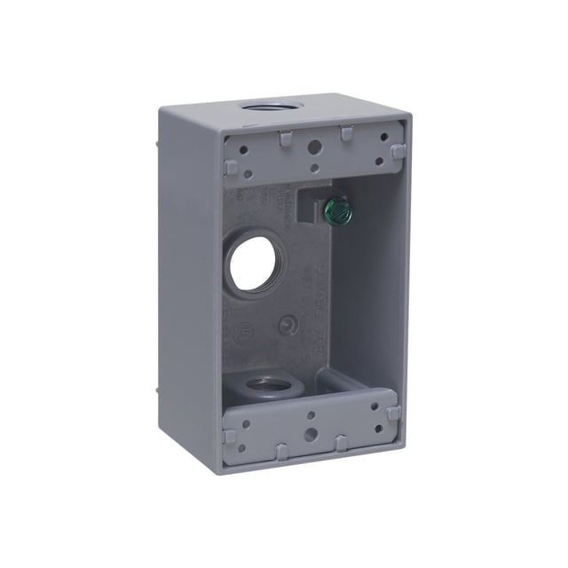 Hubbell - Weather-resistant box - outdoor - gray - 1-gang - 3 ports