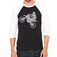 thumbnail image 1 of LA Pop Art Men's Raglan Baseball Word Art T-shirt - Freestyle Motocross - FMX, 1 of 2