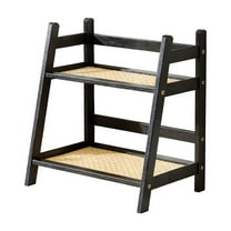 Double Layer Desktop Storage Rack, Wood Organizing Rack for Home, Office, Kitchen, Dormitory, Stylish, Space Saving Solution for Clutter Management