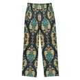 thumbnail image 2 of FORMRS Kids Pajama Pants with Pockets Size 13-14Y Boys Lounge Sleep Bottoms, Green Peacock Pattern, 2 of 8