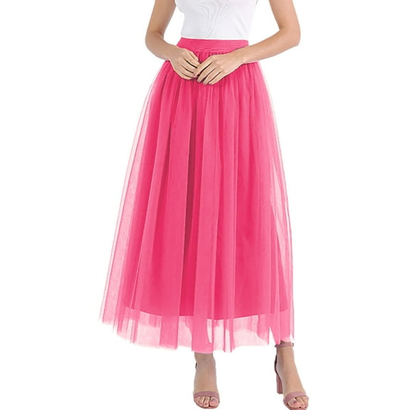 Women's Skirts Tiered Layered Mesh Ballet Prom Party Tutu A Line Midi Skirt Summer Clothes for Women B L