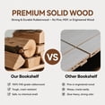 thumbnail image 4 of S-HOME Eco-Friendly 100% Natural Rubberwood Revolving Bookshelf Tower 4 Tier Lockable Rolling Bookcase in Walnut Color, 4 of 13