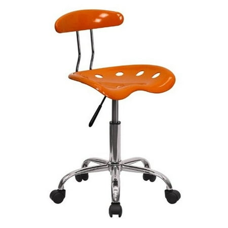 Ghp 17 X16 5 X34 8 Orange Polymer Construction Adjustable 360 Degree Stool W Wheels