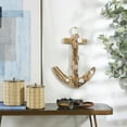 thumbnail image 2 of DecMode Brown Wood Handmade Driftwood Inspired Anchor Wall Decor with Shell and Rope Accents, 2 of 7