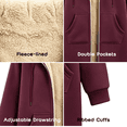 thumbnail image 3 of Inverlee Womens Sherpa Lined Hooded Coat Zip Up Long Jacket Winter Warm Outerwear Wine (S-3XL), 3 of 9