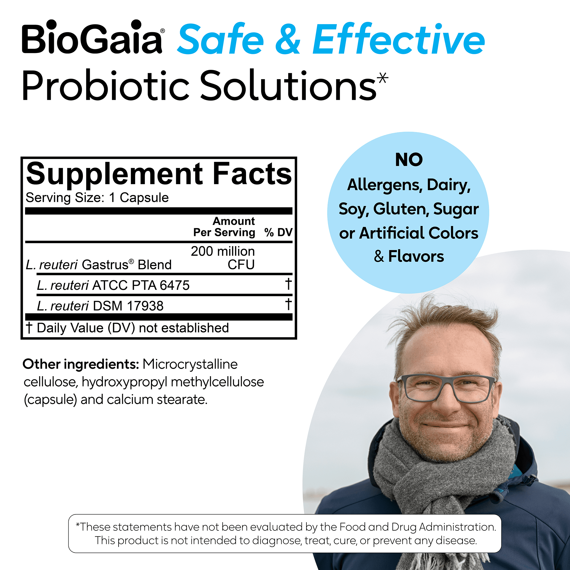 BioGaia Gastrus Gut Health | Probiotic Capsules | Eases Abdominal Discomfort, Gas & Bloating | Promotes Regularity & a Healthy Gut | Supports a Balanced Microbiome | Backed by 30 Years of Research