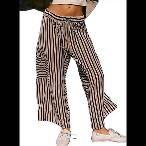 Pantalones Anchos de Verano para Mujer, Cómodos, Negros, Talla M
