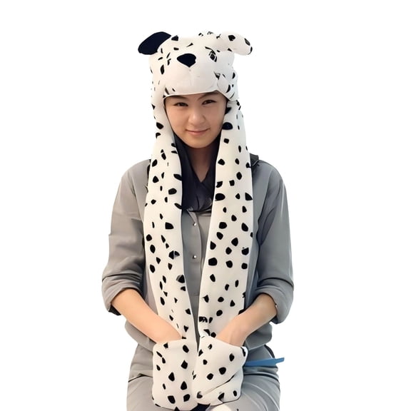 LIZENG Toddler Winter Hat Gloves Scarf Set Outdoor Thickened Warm Baby Hat Animal Hat Kids Hat and Gloves Set Boys