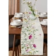 thumbnail image 4 of Table Runner Dresser Scarves 60 Inch Long, Watercolor Spring Flower Plants Linen Dining Table Runners Botanical Leaves on Burlap Cotton Tabletop Scarf for Wedding Holiday Party Kitchen, 4 of 7