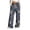 Blue, variant on TaTaai Women Denim Print Drawstring Wide Leg Pants Fashion Loose Casual with Pockets All Season Soft Fabric Daily Street Photography Wear Gift