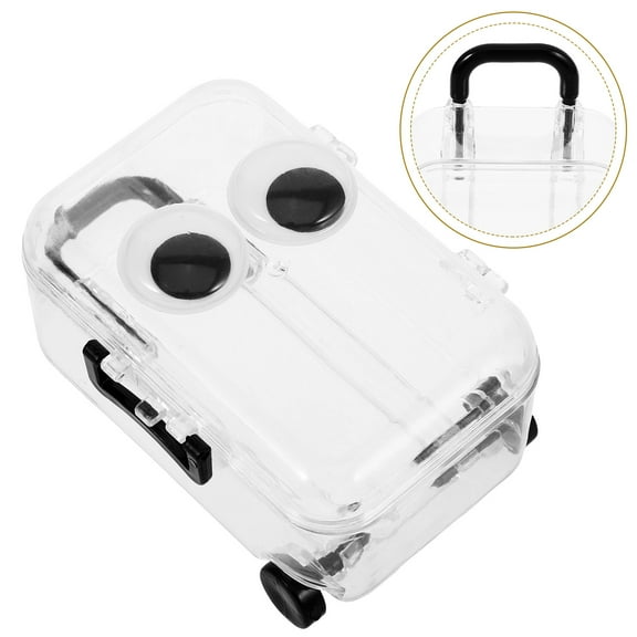 FONDOTIN Mini Convenient Storage Suitcase Mini Luggage Shaped Box Plastic 1Set