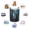 thumbnail image 4 of Fuzoiu Mystical Forest Elk Print Circular Hamper,Laundry Basket with Handle,Collapsible Laundry,Dirty Clothes Storage Basket,for Bedroom Bathroom Dorm Living Room-Small, 4 of 6