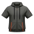 thumbnail image 4 of Short Sleeve Hoodies for Men Summer Fall Drawstring Loose Hooded Sweatshirt with Pockets Casual Zip Up Jacket Outerwear, 4 of 4