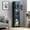 Black, variant on Noble House 66.9" Tall Side Cabinet, LED Strip Lighting, Entryway Slim Storage Tower, Melamine Finish, Black