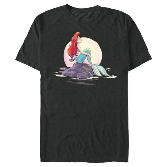 Disney The Little Mermaid Ariel Shore Dream T-Shirt- Short Sleeve Blended T-Shirt for Adults - Customized-Graphite Snow Heather
