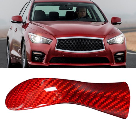 Carbon Fiber Gear Shift Trim Cover in Red for Infiniti Models 2014 2021
