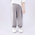 thumbnail image 5 of breaise Toddler Boys Jogger Trouses Lightweight Ice Silk Long Bloomers Soft Cotton Harem Pants for Boys Girls, 5 of 8
