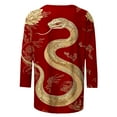 thumbnail image 4 of FAVIPT Traditional Chinese Snake T-Shirt Funny 3/4 Sleeve Tops Year of The Snake Shirt 2025 New Year Zodiac Tshirt 2025 Red,XL, 4 of 5