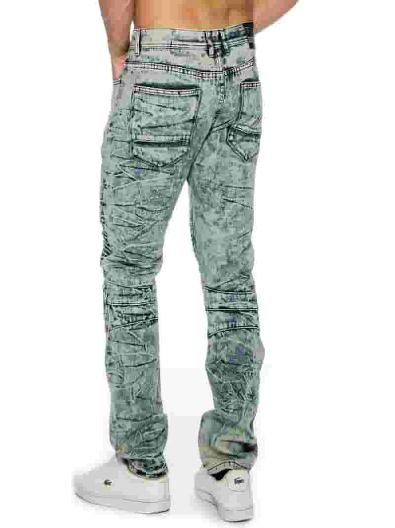 【COLOR iN ID】destroyed washing jeans 9 Crowns Essentials TR Men's Destroyed Repaired Acid Wash