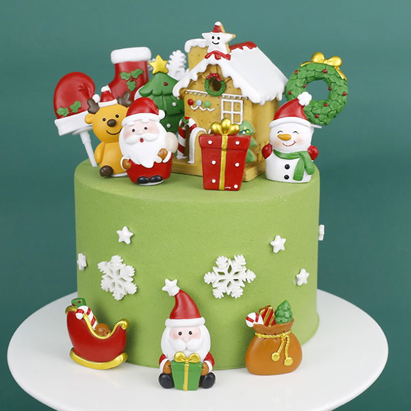 Details about   Claus Party Supplies Christmas Cake Toppers Dessert Sticks Cupcake Cake Decor 