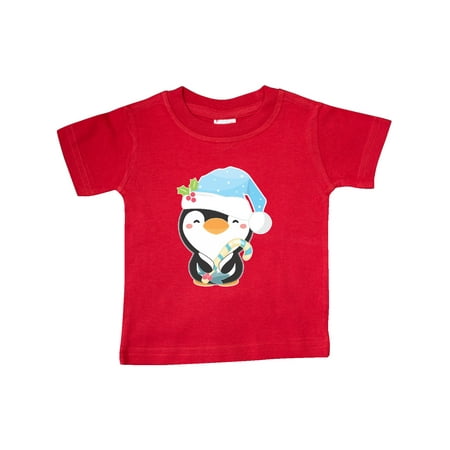 

Inktastic Cute Christmas Penguin in Blue Hat Gift Baby Boy or Baby Girl T-Shirt