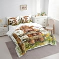 thumbnail image 3 of Manfei Cartoon Highland Bull Kid Twin Bedding Sets 7-Piece, Vibrant Groovy Flower Bedding Comforter Set, Rustic Animal Reversible Sheet Sets, Luxury Bedroom Decor, 3 of 7