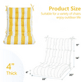 thumbnail image 4 of High Back Chair Cushions Set of 2, Adirondack Chair Cushion with Waterproof, Rocking Chair Cushion for Outdoor Patio, Garden Porch 45”x 22”x 4(yellow white）, 4 of 6