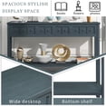 thumbnail image 6 of CLEARANCE! TREXM Rustic Entryway Console Table, 60" Long Sofa Table with two Different Size Drawers and Bottom Shelf for Storage (Navy), 6 of 9