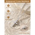 thumbnail image 4 of KeyStyle Cross Necklace for Women 18K White Gold Plated Dainty Cross Pendant Hypoallergenic Chain Christmas Jewelry Gift for Her, 4 of 9
