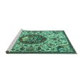 thumbnail image 2 of Ahgly Company Machine Washable Indoor Square Animal Turquoise Blue Traditional Area Rugs, 7' Square, 2 of 4