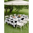 thumbnail image 4 of Outdoor Tablecloth with Umbrella Hole for Patio/Picnic/Party/Camping, Black Grey Plaid Waterproof Table Cloth Rectangle Table Cover Washable, Modern Geometric Minimalist Checkered (52"x 70"), 4 of 8