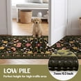 thumbnail image 5 of Findosom 2'x3' Washable Runner Rug for Hallway,Non Slip Floral Laundry Runner Rugs,Low Pile Faux Wool Floor Mat Stain Resistant Carpet Runner Rug for Bedroom Kitchen Living Room Entrance,Black, 5 of 8