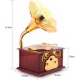 thumbnail image 2 of Music Box, Classic Gift Retro Phonograph Shaped Music Box(Brown), 2 of 5