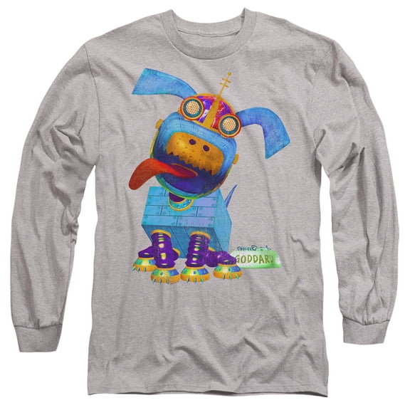Jimmy Neutron Goddard Neon Unisex Adult Long-Sleeve T Shirt (Large) Athletic Heather